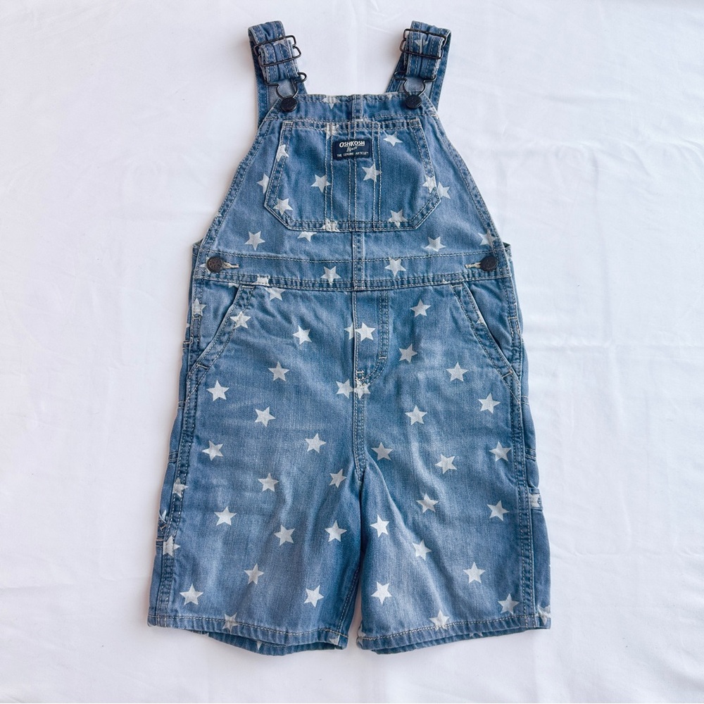 Osh Kosh B'gosh Fourth of July Spangled Stars Shortalls/Overalls ⭐️ Size 5T/5A